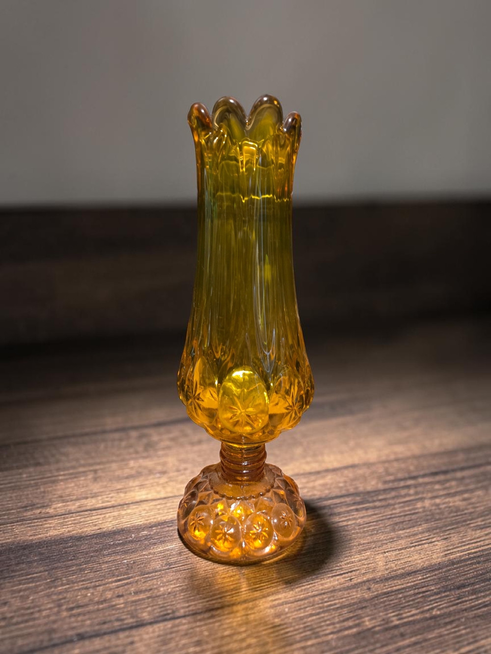 Kanawha Amber Moon And Stars Swung Vase